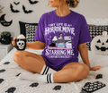 My Life Is a Horror Movie, Starring Me Unfortunately design with stars, a ghost, black cat, and movie-night scene — listing preview 1