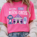 Welcome to My Mental Circus design with a purple circus tent, ghost ticket booth, and coffin-shaped sign — listing preview 1