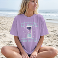 Time Does Not Heal All Wounds coastal hourglass design with blue lettering, moon, stars, and ocean waves — listing preview 1
